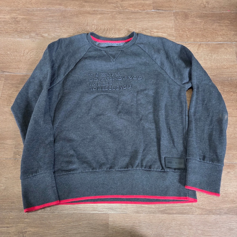 FIGS Star Wars Dark Grey Crewneck Sweatshirt I Am Here To Rescue You size XS